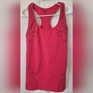 Womens Pink Tank Top Athletic Essentials Workout Top Shelf Bra Stretchy Size L